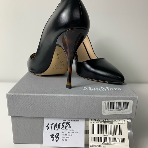 NEW MAX MARA STRESA Black Leather Pumps - Picture 4 of 8